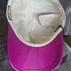 Gucci | Accessories | Gucci Vibrant Pink Monogram Cap | Poshmark display picture 3